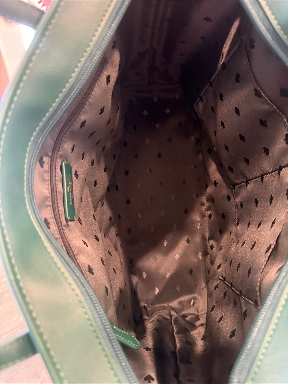 kate spade Emerald Green Saffiano Leather Tote - Picture 5 of 8